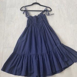 Jcrew blue polkadot smock dress